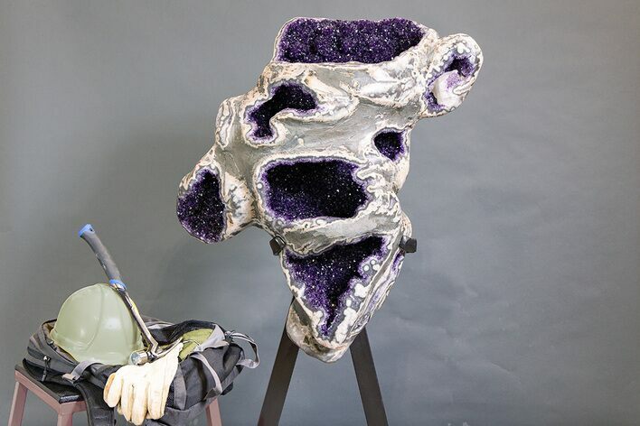 Multi-Window Amethyst Geode on Metal Stand - One Of A Kind! #199980
